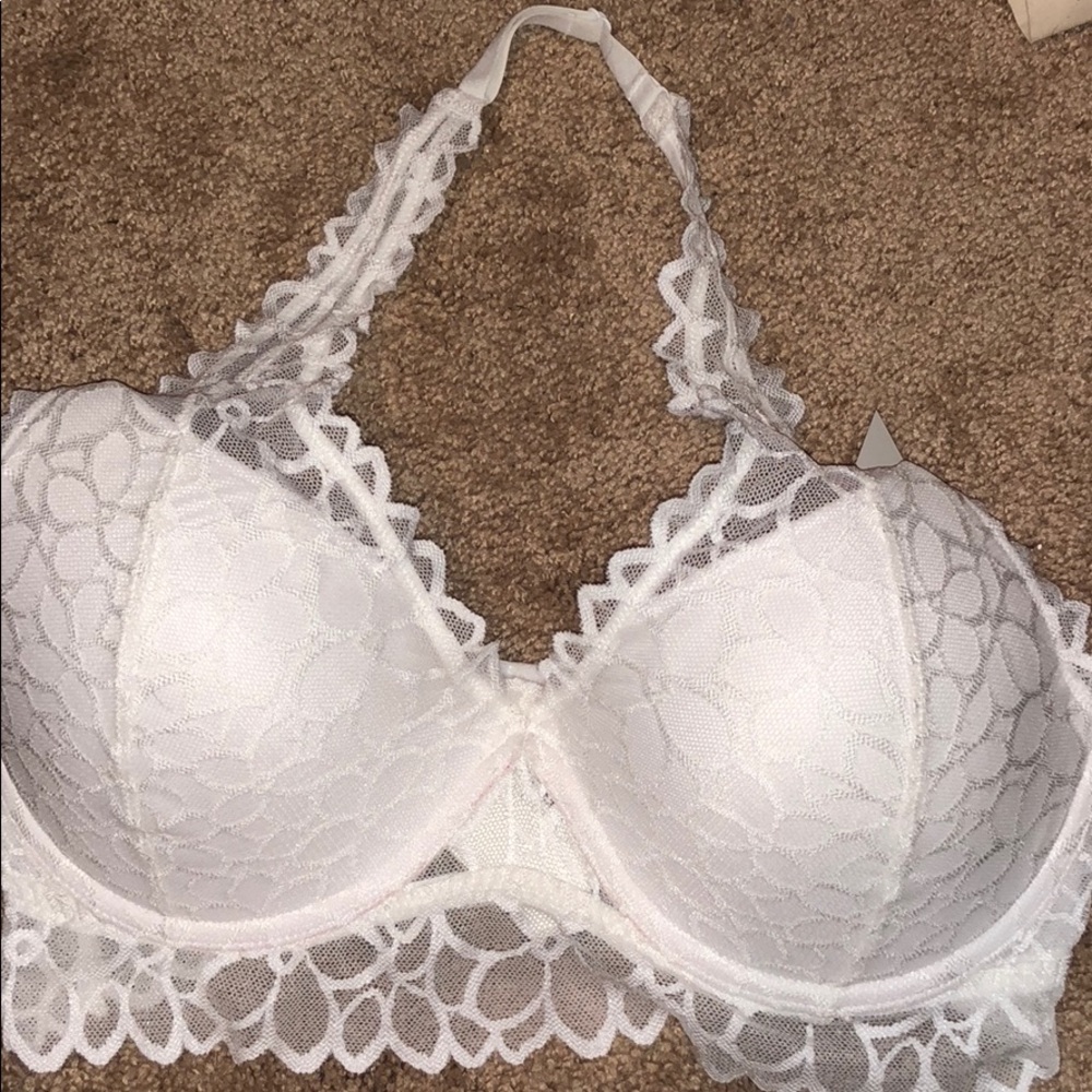 NWT Pink lace halter bralet